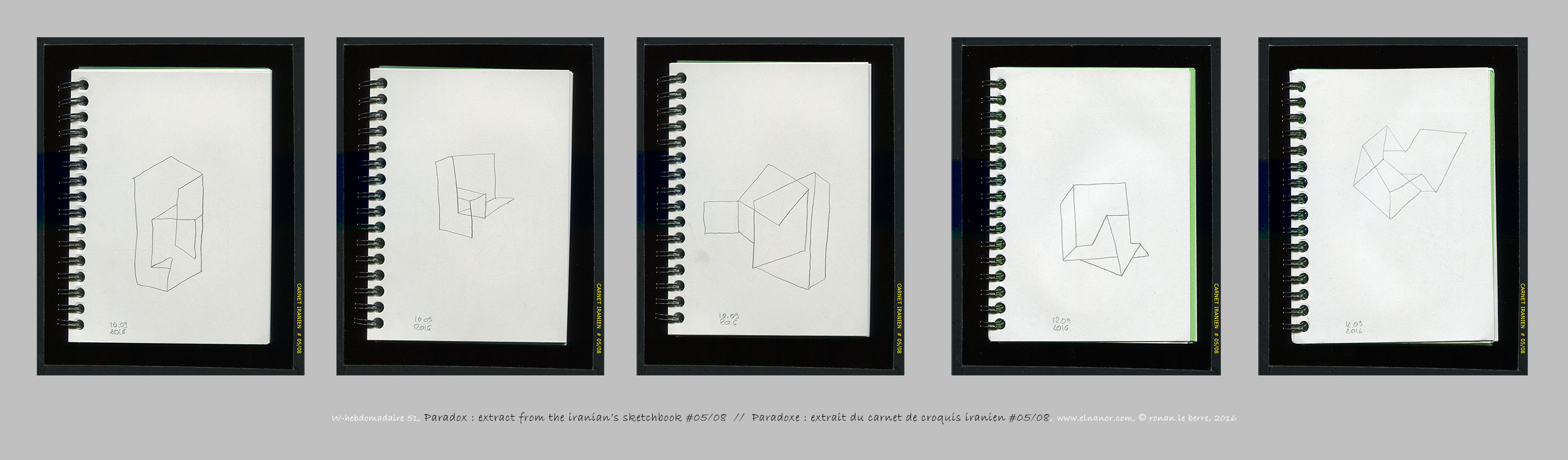 sketchbook, carnet de croiquis, paradox, paradoxe, iran, w-hebdo 51, année 2016 , ronan le berre, elnanor, imagier