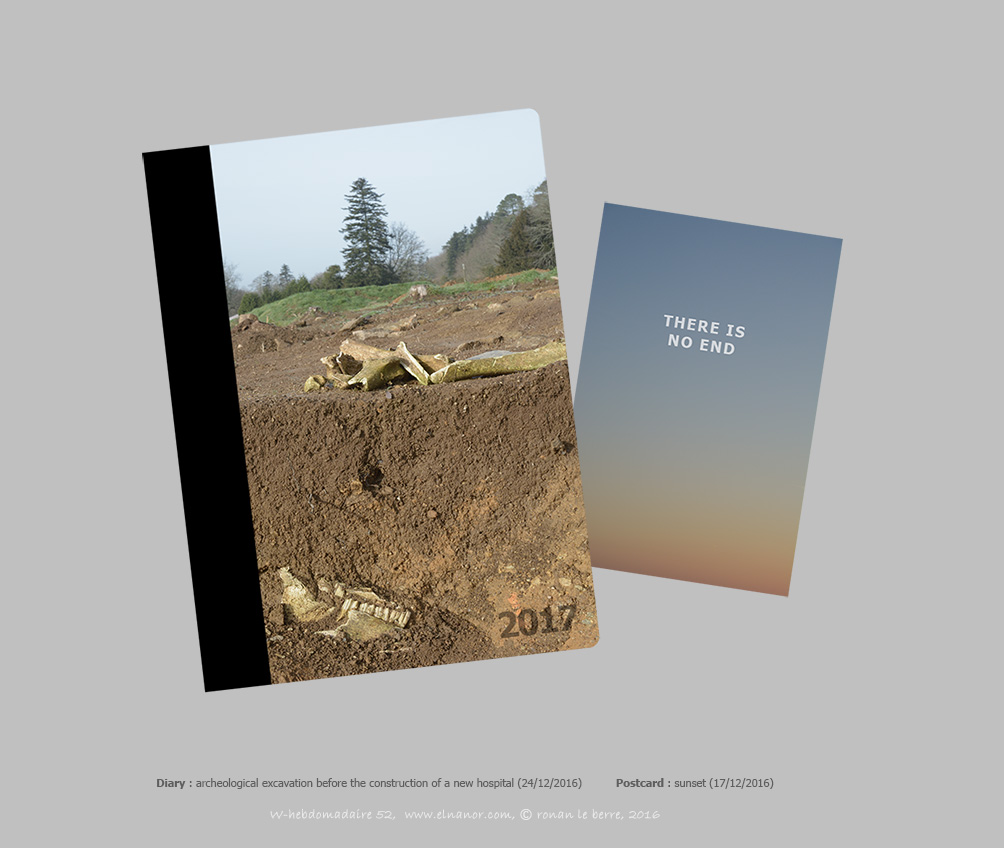 Photography archeological excavation, diary, post card,  w-hebdo 52, année 2016 , ronan le berre, elnanor, imagier